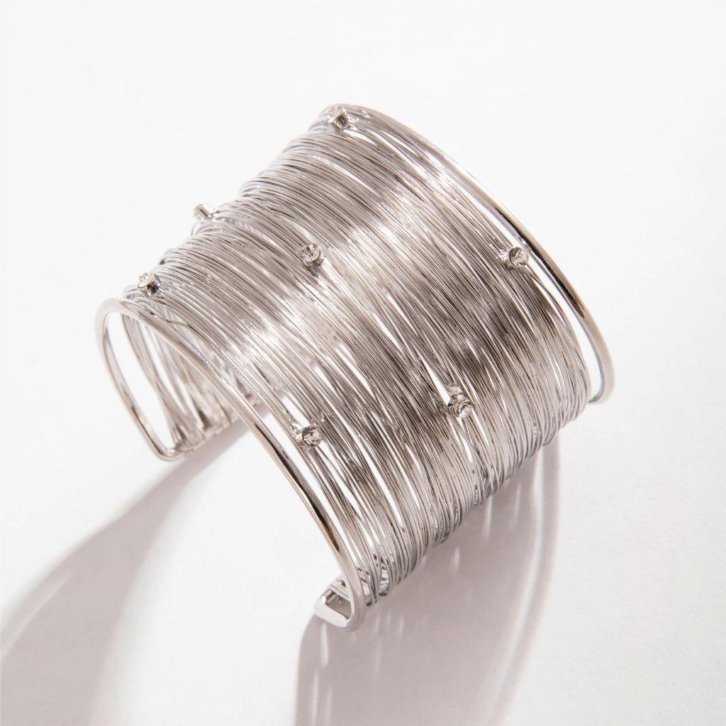 New Street Punk Party Jewelry Multi-layer Hollow Steel Silk C-shaped Open Bracelet Wholesale