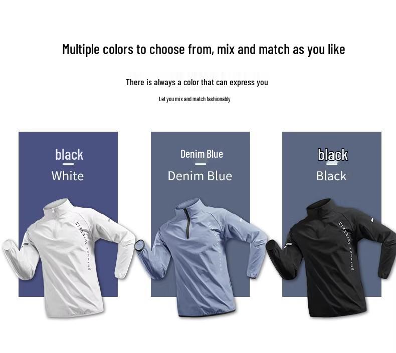 Herren Quick-Dry Langarm Halbreißverschluss Trainingsjacke für Sonnenschutz - Herbst/Winter Fitness Laufoberteil