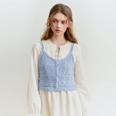 LEDIN Korean Style Sweet Knitted V-Neck Tank Top