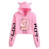 Japanese Anime Zero Two "Darling in the Franxx" Cat Ear Cropped Hoodie