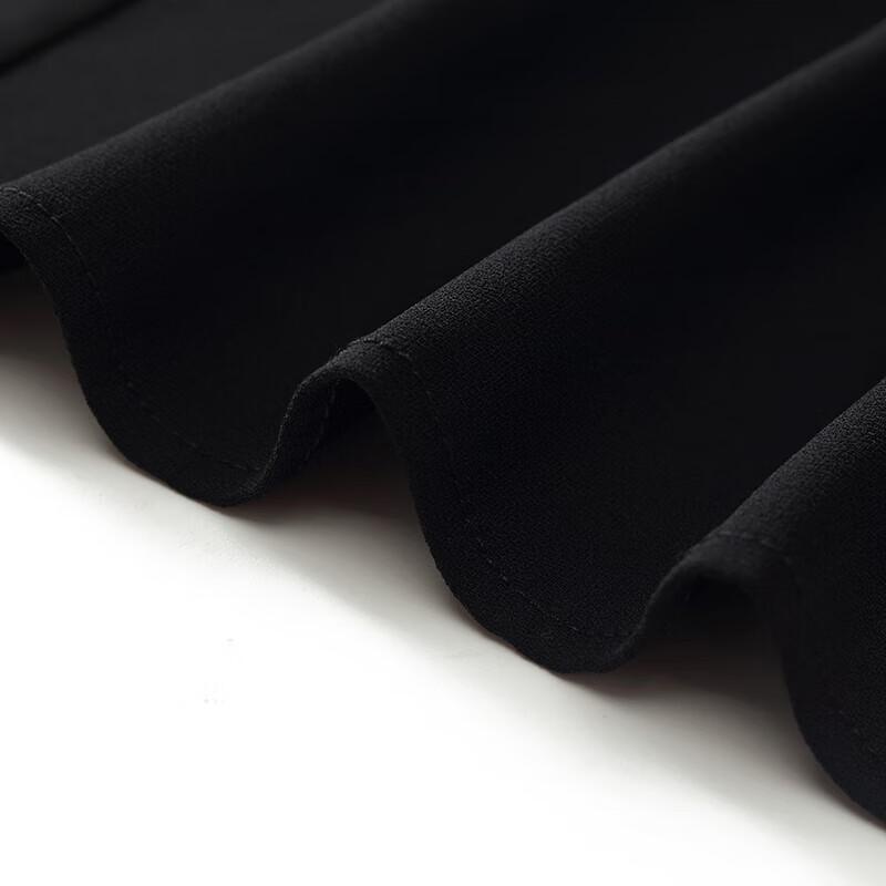 GOELIA Asymmetric Collar Pleated Little Black Dress