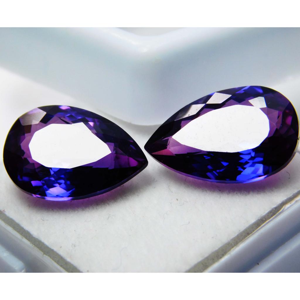 Natural Purple Tanzanite Loose Gemstone 15.85 Ct Pear Cut for Jewelry Making and Gem Collections