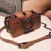 Yogodlns Vintage Shoulder Bag for Women PU Leather Armpit Bag Fashion Rhinestone Buckle Crossbody Bag Punk Designer Top-handle Bags