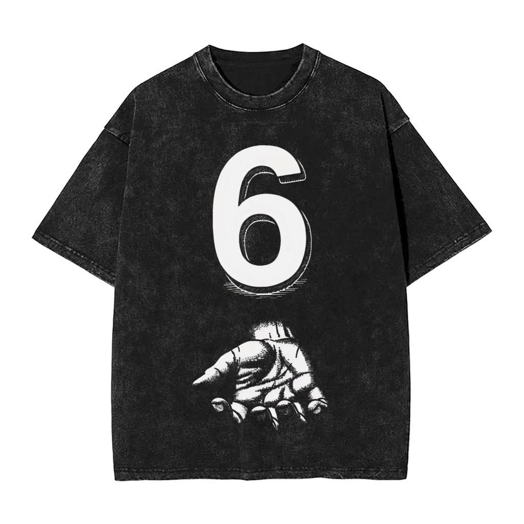 Vintage Washed Tshirt Funny 67 Meme Gen Alpha Slang Skeletal Hands Cotton Tshirts Hip Hop Tee Shirt For Man Beach Casual Tops