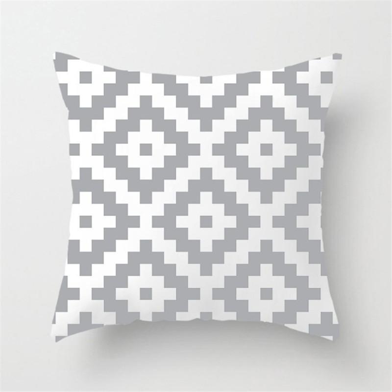 Grey Yellow Geometric Stripe Printed Pillowcase Modern Home Living Room Sofa Car Office Decoration Throw Pillow