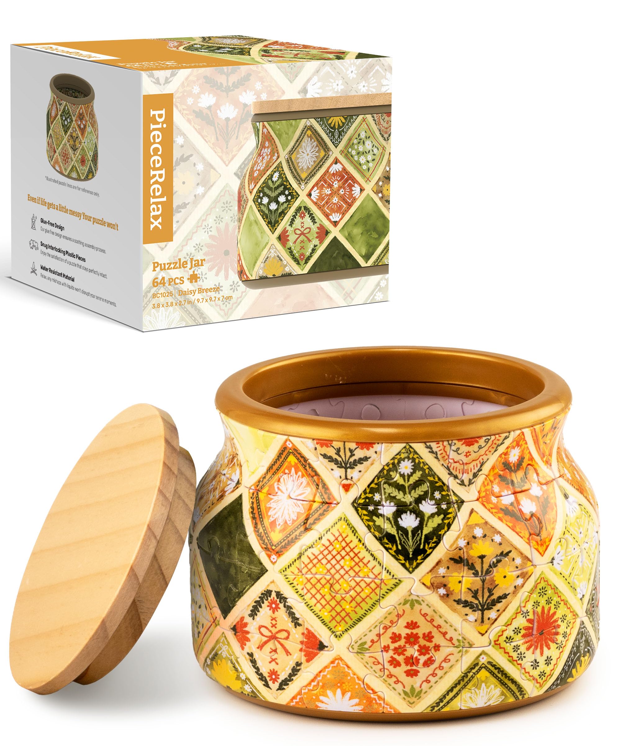 

Шкатулка-головоломка PieceRelax Пластик Обмен подарками Украшение для Хэллоуина 64 детали «Цветочный бриз» (10x10x7см) 3D [BC1025]