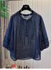 Women's Retro Embroidered Mid-Sleeve Ramie Chiffon Shirt - Lightweight, Loose, Slightly Sheer, Summer 2025 Edition.