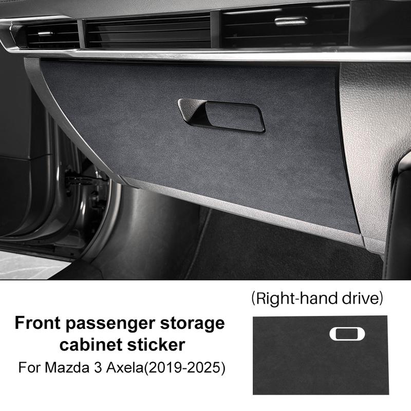 Car Copilot Box Anti-kick Sticker LHD RHD For Mazda 3 Axela BP -   2024 2025 Suede Carbon Fiber Style Protect