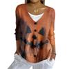 Women's Fashion Casual Knit Sweater Button-Up Halloween Printed  Cardigan Jacket