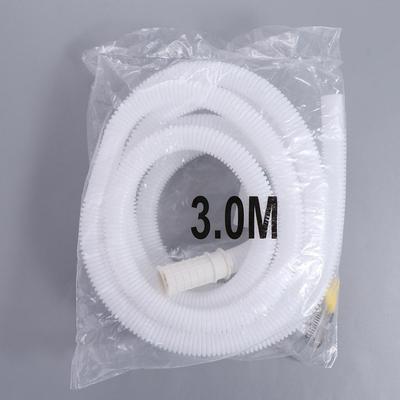 Plastic Washing Machine Inlet Pipe Flexible Portable Air Conditioning Drain Tube White with Pipe Clamp