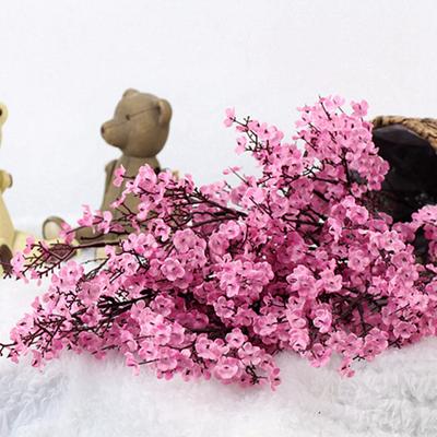 Silk Multicolor Sakura Artificial Flowers Baby's Breath Gypsophila Fake Flowers DIY Wedding Decoration Home Bouquet Fake Flower