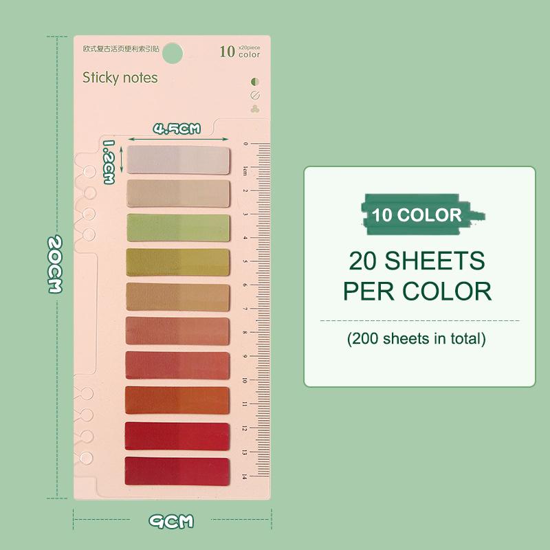 200Sheets Colorful Transparent Fluorescent Index Tabs Pet Sticky Note Page Marker Planner Stickers Office School Supplies