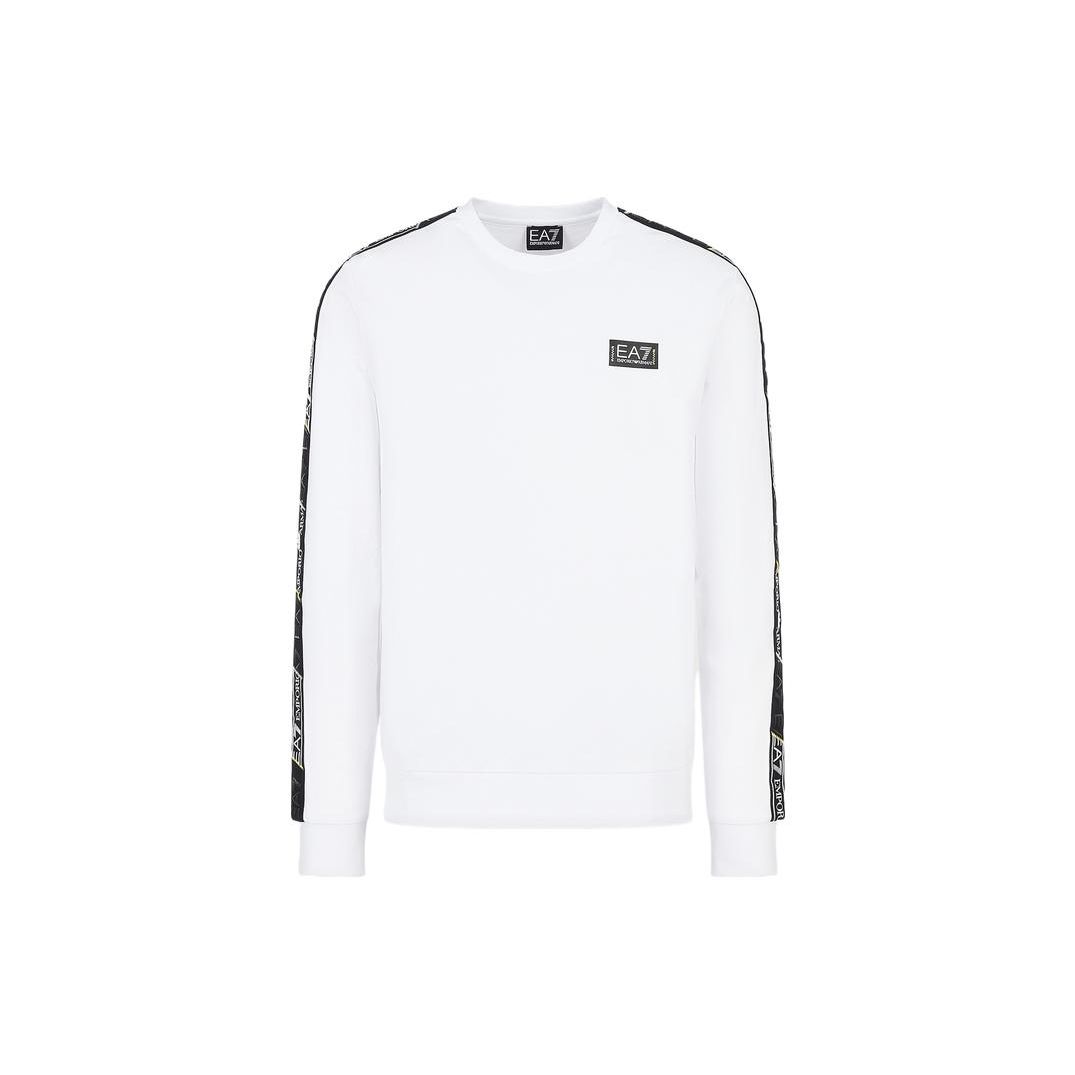Emporio Armani Lente/Zomer 23 Ea7 Serie Letter Logo Print Ronde Hals Lange Mouwen Sweatshirt Heren sweatshirt Wit 3RPM08-PJ05Z-1100 L