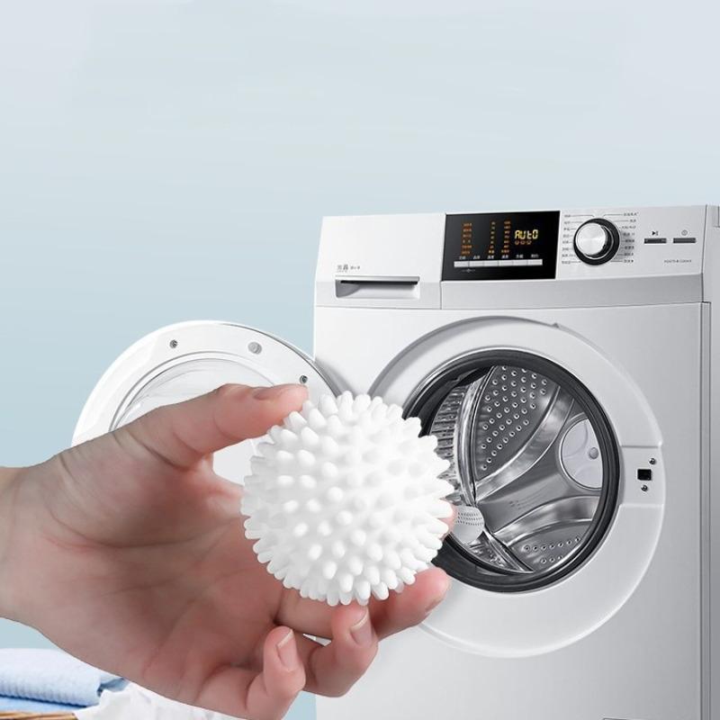 4 Pieces Circular Pure White Magic Cleaning Drum TPR Anti-Winding Laundry Ball Washing Machine for Dirt Removal and Knotting
