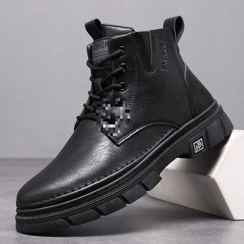 Martin boots men's autumn men's shoes warm velvet thickened cotton shoes casual leather shoes snow shoes men's tooling boots