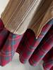 Autumn/Winter 2025 Women's Layered Irregular Color Block Plaid Midi Skirt
