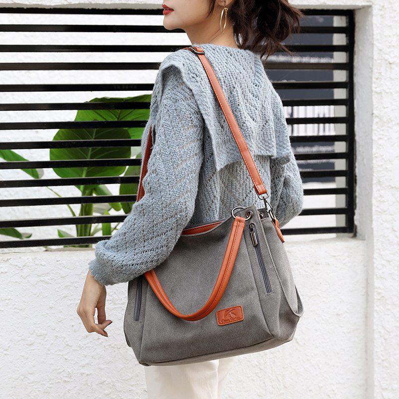 Retro Canvas Women's Crossbody Handbag - Casual Solid Color Shoulder Bag for Students