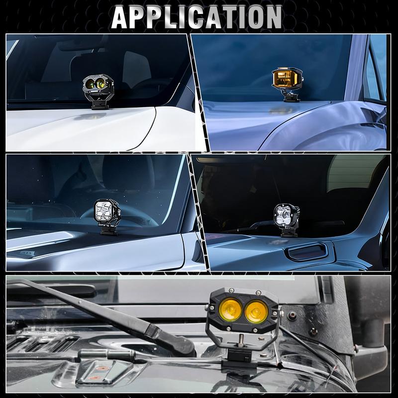 Universal Quick Release Bracket Hood Led Ditch Pods Work Cube Lights Mount Holder for SUV 4X4 Offroad Cars Adjustable Black