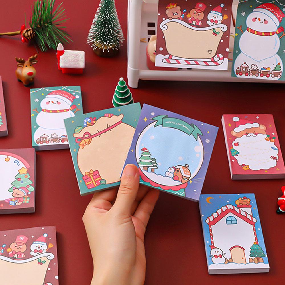 1 Piece Adhesive Kawaii Christmas Sticky Notes Notepad Memo Pad Office School Supplies Stationery Sticker
