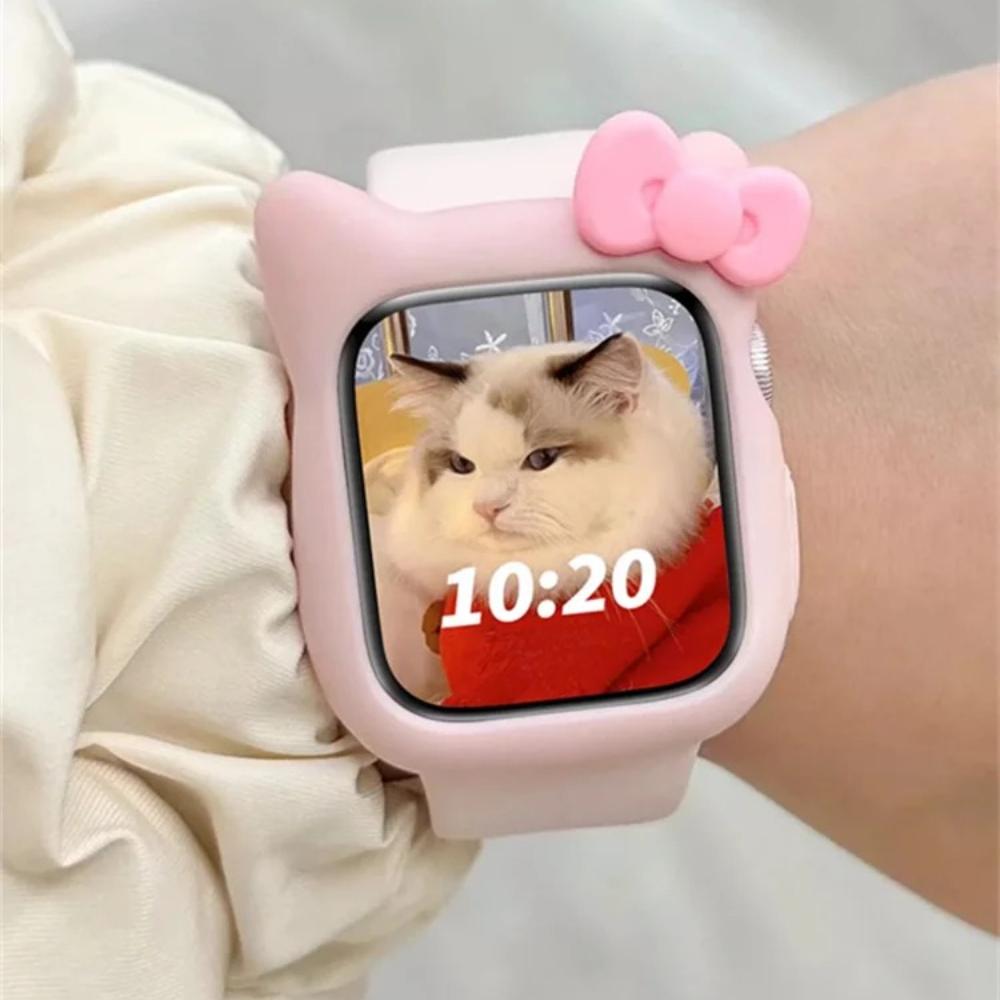 Damen Silikonhülle Stoßfänger Für Apple Watch 46mm 40mm 44mm 41 45 38 42mm Süße Cartoon Schutzhülle Für iWatch 11 10 9 8 6 SE3