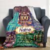 100Th Birthday Celebration Personalized Name Blankets Throws Suitable For Outdoor Use Camping Picnics Travel Sofas Pets Offices And Birthday Giftsd14
