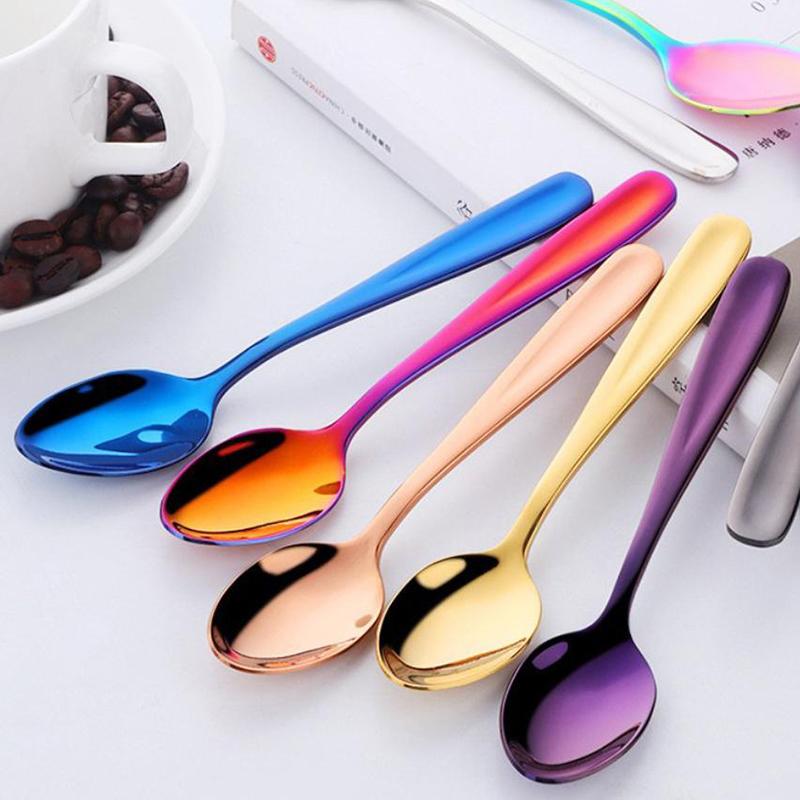 304 Stainless Steel Seasoning Spoon Coffee Spoon Ice Cream Dessert Spoon Mini Stirring Kitchen Accessories Gift
