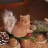 Cartoon Squirrel Hanging Decoration With Pinecone Accent Holiday Decoration For Christmas Gifts