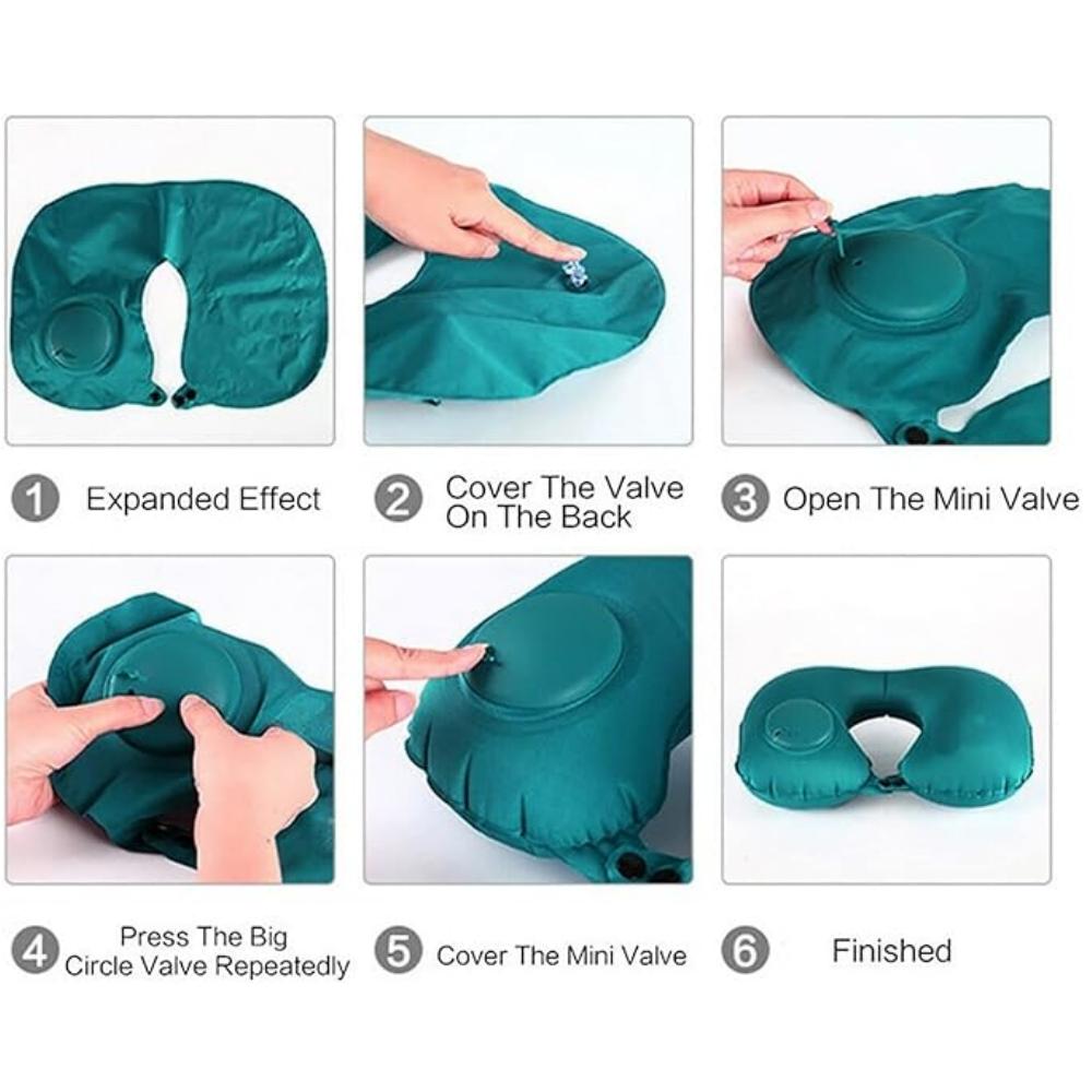 U-Shaped Pillow Travel Portable Press Outdoor U-Shaped Pillow Car Seat Cushion Automatic Inflatable