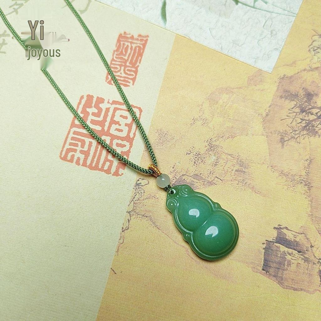 Dongling Jade Fulu Gourd Buddha Pendant Necklace