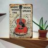 Vintage Metallschild Gitarrenkunst Heimbar Dekoration Musik Geschenkidee