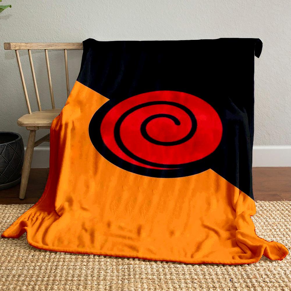 Red Spiral Anime Designed Flannel Blanket for Bedroom, Living Room, Sofa, and Nap