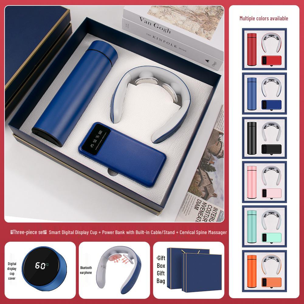 High-End Dragon Boat Festival Gift Set: Insulated Cup, Neck Massager, and Umbrella