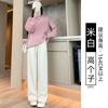 Black narrow wide-leg pants women's spring, autumn and winter velvet high-waisted drape straight casual small corduroy pants