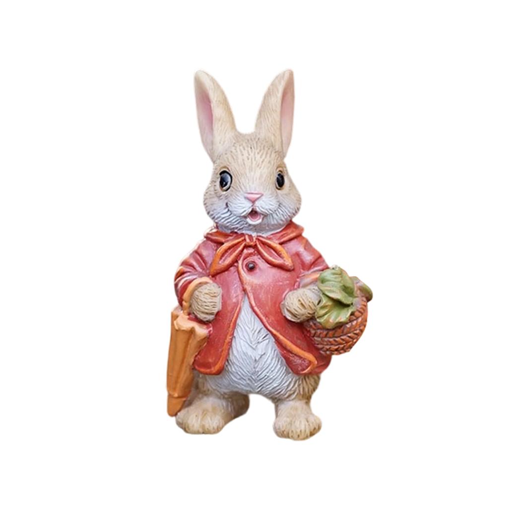 Cute Bunny Figurine, Resin  Bunny Decoration, Suitable For Home Desks, Wine Cabinets, Windowsills, Gardens, Balconies.
