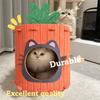 Unique Tree Hole Carrot Cat Home Soft Cute Design Cat Scratching Board Half Enclosed Durable Cat Castle House Pet Feel Secure