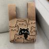 Cat Knit Handbag Casual Handmade Knit Shopping Bags High-capacity Knot Wrist Bag Girls
