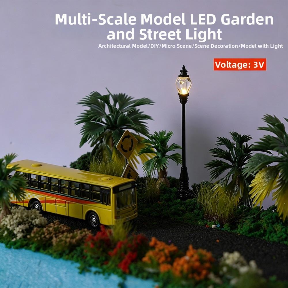 White/Warm Light Sand Table Model Streetlights Plastic Miniature Courtyard Road Lamp Model