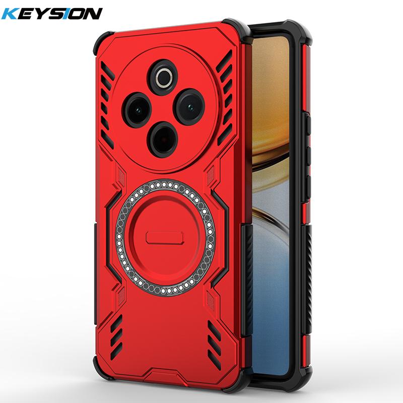 KEYSION Hollow Heat Dissipation Case for IQOO Z10 5G Silicone+PC Magnetic Cooling Shockproof Phone Back Cover for VIVO IQOO Z10