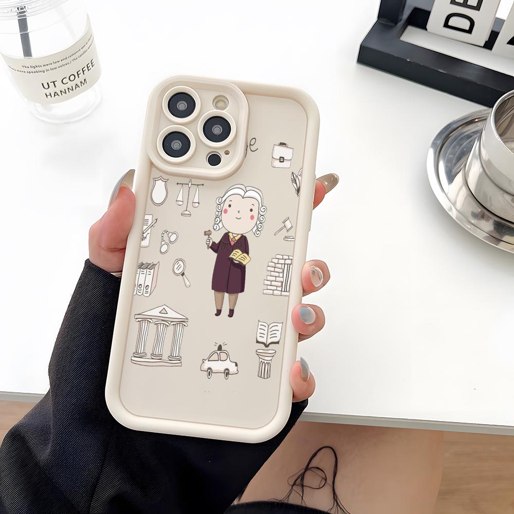 Cartoon Cute Profession Teacher Phone Case Soft Silicone For IPhone 17 16 15 14 13 12 Mini 11 Pro Max Plus Camera Lens Protectio