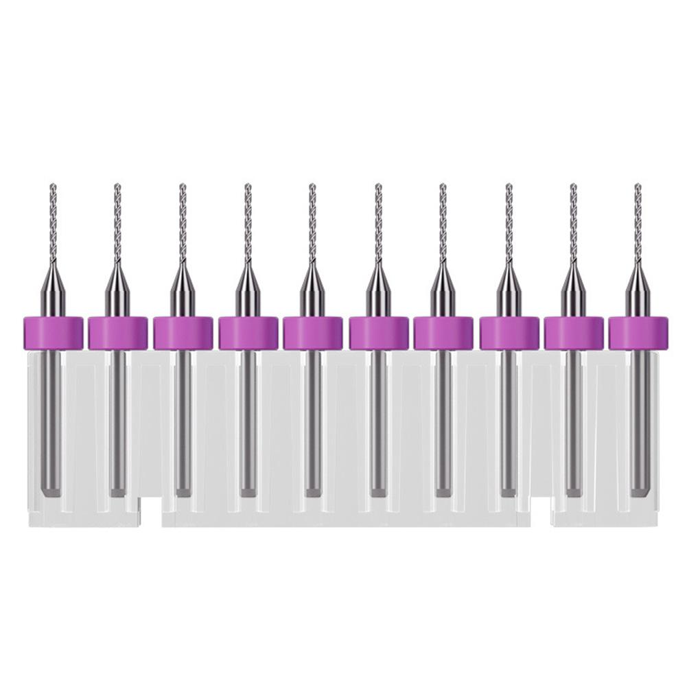Carbide PCB Drill Bit Set 10PCS for Detailed Circuit Board and Metal Drilling with Improved Stability and Fine Grinding Process