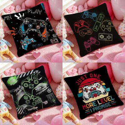Funda de cojín con estampado de grafiti colorido para gamepad, funda de almohada estampada para decoración de sofá de sala de estar y dormitorio