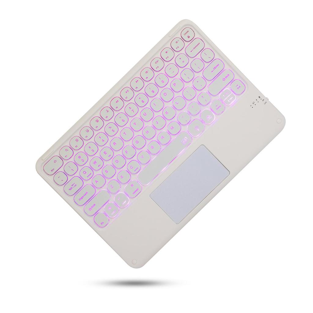 Round Cap Touch Backlit Bluetooth Keyboard & Protective Leather Case for Samsung Tab A9 PLUS S9 FE