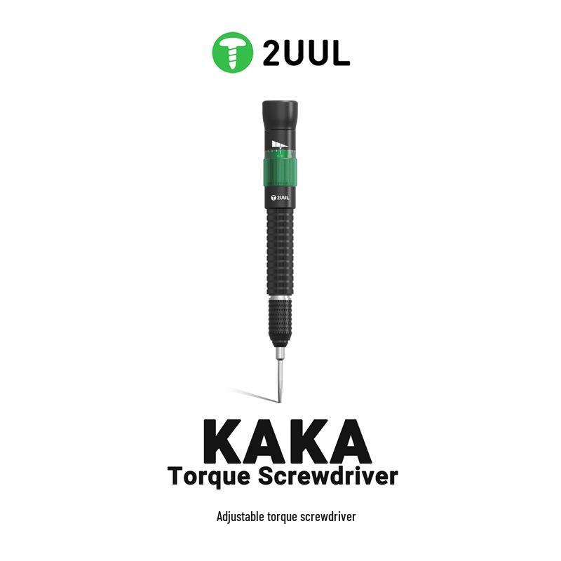 2uul Adjustable Torque Screwdriver for Mobile Phone Repair with Interchangeable Cross and Flat Bits Standard