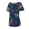 Fashionable Women Slim Tops Casual V-neck T-shirt Button Pullover Short Sleeve