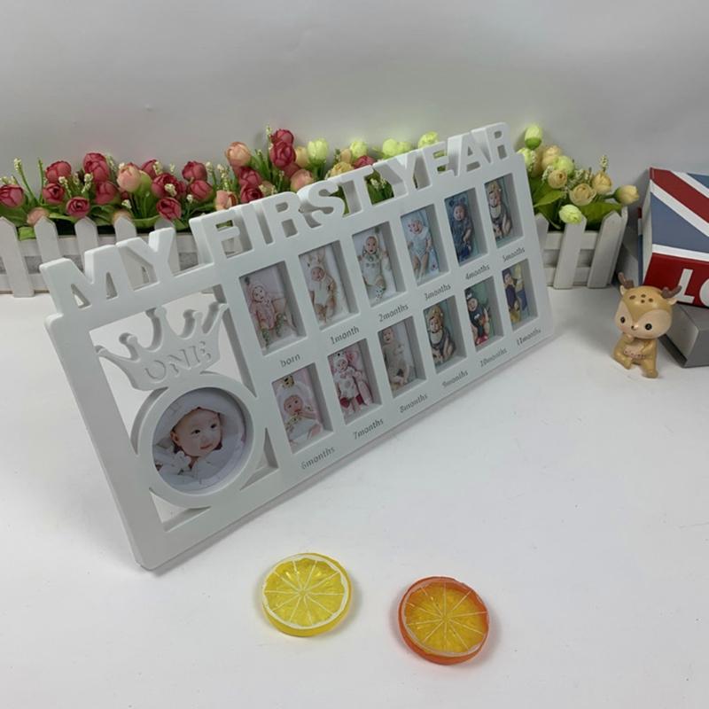 First Year Milestone Photo Frame Souvenirs My First Year Baby Keepsake Frame for Photo Memories 0-12 Months Pictures