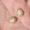 Copper Tulip Flower Charms with Green & Clear Zirconia, Golden Plated, 2pcs for DIY Jewelry Making