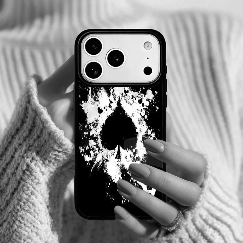 Spades Poker Play Cards Ace Art Phone Case For Apple iPhone 17 Air 16E 15 14 Plus 13 12 11 Pro Max Mini Funda Cover