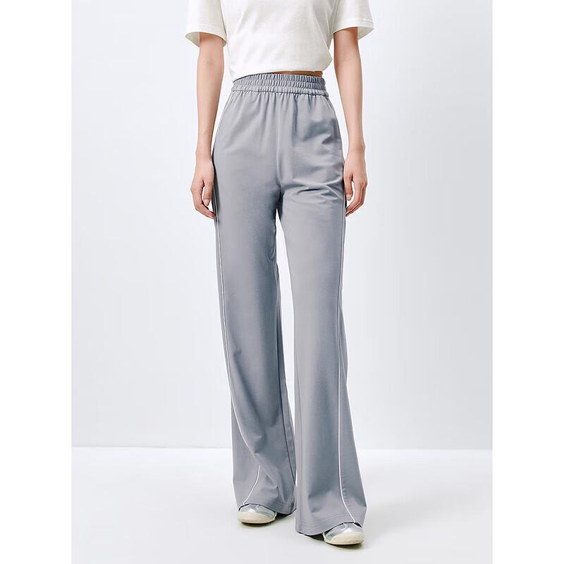 

PEACEBIRD Women s High-Waist Flared Trousers with Contrast Trim S