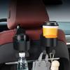 Car Seat Back Cup Holder with Hooks,Multifunctional Auto Headrest Mount Drink Holder,Universal Car Storage Hanger for Bottle