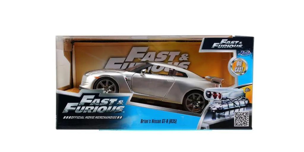 Kyosho JADA TOYS Scale Brian Nissan Skyline Candy Silver Finished Model JADA97212 1/24 F&F GT-R (R35)